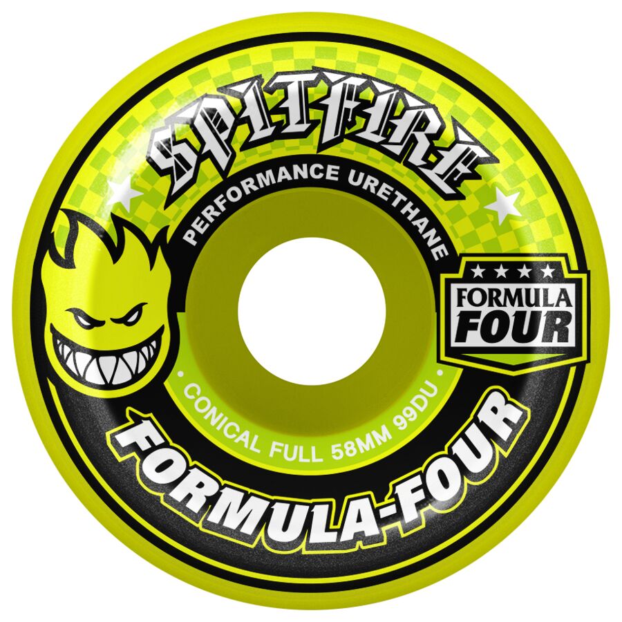 Spitfire Formula Four 99 Conical Full 99d 58mm Neon Yellow – Funky SB