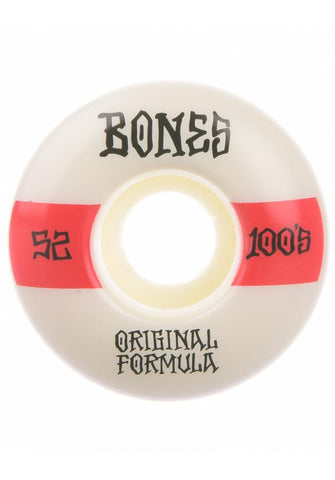 Bones Wheels 100's OG V4 100A 52MM white/red