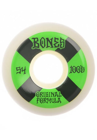 Bones Wheels 100's OG V5 Sidecut 100A 54mm white/green