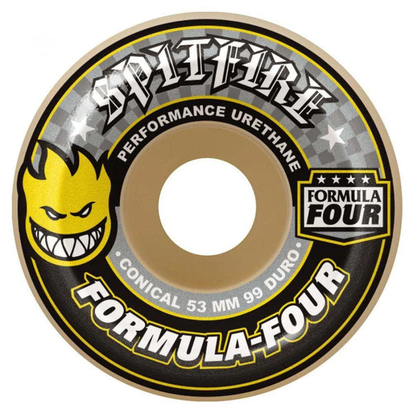 Spitfire Wheels Formula Four Conical 99DU (Yellow) 56MM