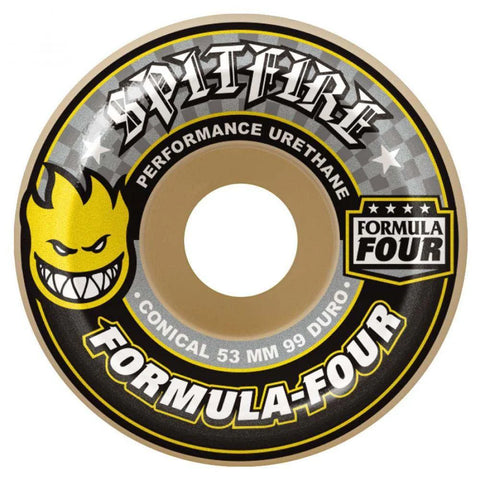 Spitfire Wheels Formula Four Conical 99DU (Yellow) 56MM
