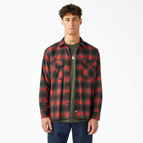 Dickies X Spitfire Flannel Long Sleeve Shirt Red Ochre