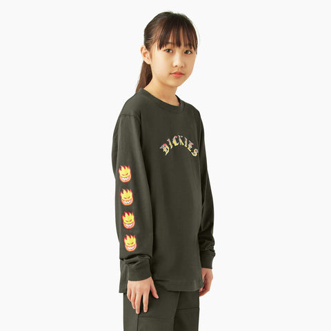 Dickies X Spitfire Long Sleeve Olive Green Kids