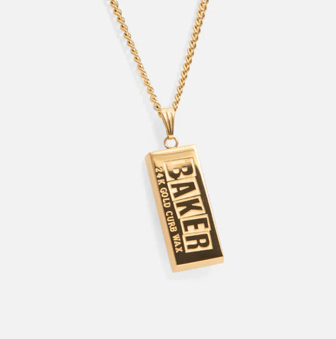 Baker Skateboards Curb Wax Gold Necklace