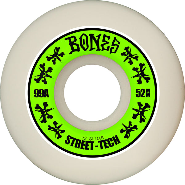 Bones Wheels STF Skateboard Wheels Street Tech Formula V3 Slims 99A 52mm