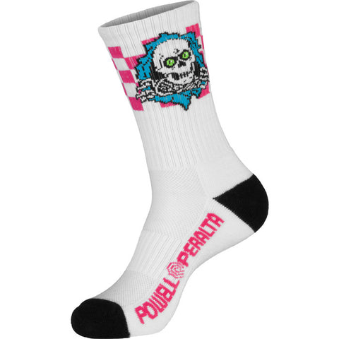 Powell Peralta Ripper Cotton Socks Stripes Blue Pink White