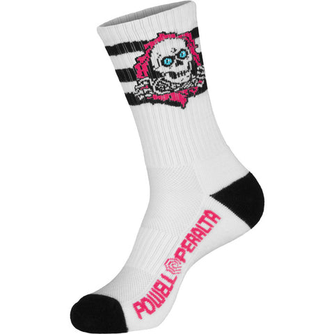Powell Peralta Ripper Cotton Socks Stripes Pink Black White