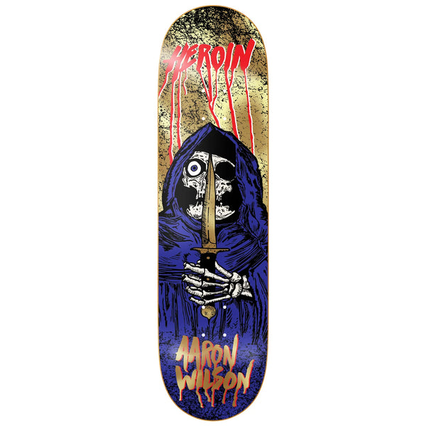 Heroin Skateboards Aaron Wilson KO2 Skull Priest Deck 8.5