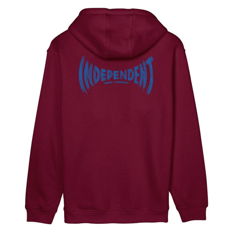 Independent Hood Carved Span maroon