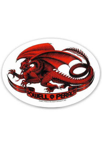 Powell-Peralta Oval Dragon 5" Sticker Red