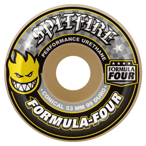 Spitfire Wheels Formula Four Conical 99DU (Yellow) 53MM