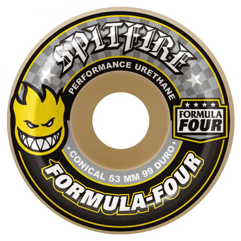 Spitfire Wheels Formula Four Conical 99DU (Yellow) 53MM