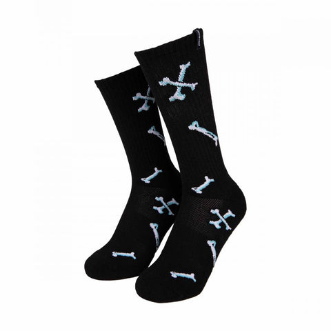 Santa Cruz Socks Salba Bones Sock (2 Pack) Black & White