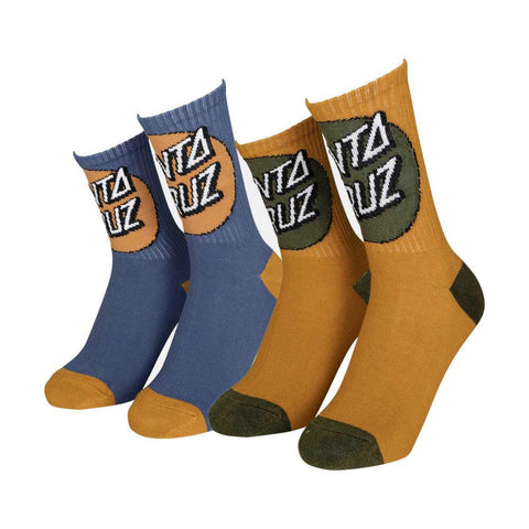 Santa Cruz Youth Socks Oversize Other Dot (2 pack) Wheat & Heritage Blue