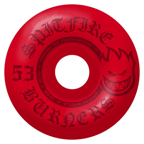 Spitfire Wheels Burners Bighead Wheels Green 99d 53mm Red