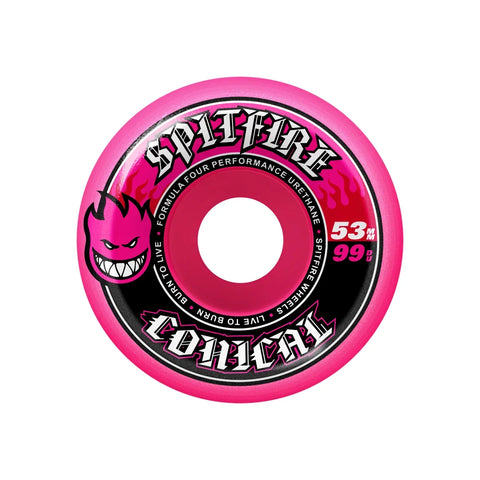 Spitfire Wheels F4 99A Colors Conical Shape Pink 53mm