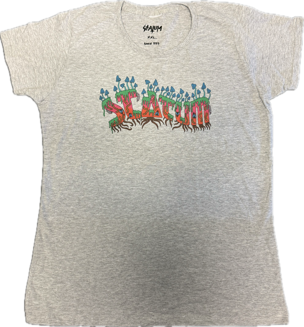 Statum t-shirt woman mushrooms gray