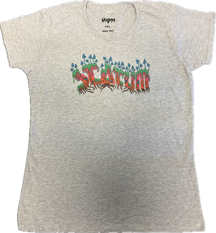 Statum t-shirt woman mushrooms gray