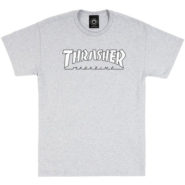 Thrasher T Shirt  Outlined grey/white