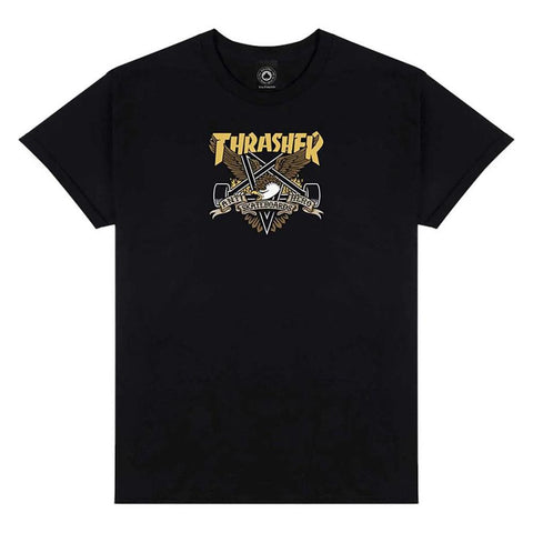 Thrasher X Antihero T-Shirt Eaglegram Black