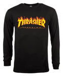 Thrasher Long Sleeve T-Shirt Flame Logo Black