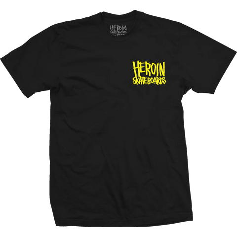 Heroin Skateboards Teggxas Chainsaw Tee Black