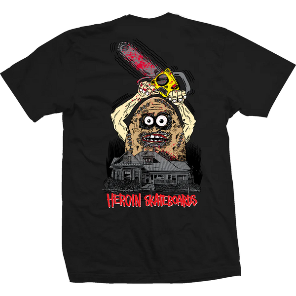 Heroin Skateboards Teggxas Chainsaw Tee Black