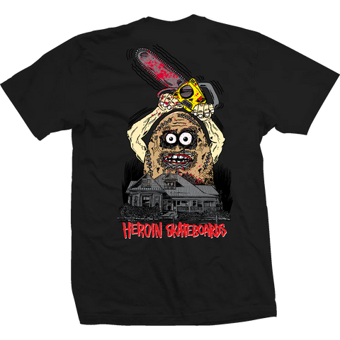 Heroin Skateboards Teggxas Chainsaw Tee Black