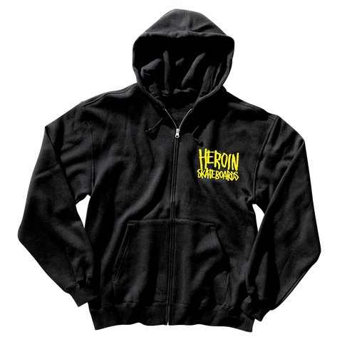 Heroin Skateboards Teggxas Chain Zip Hoodie Black
