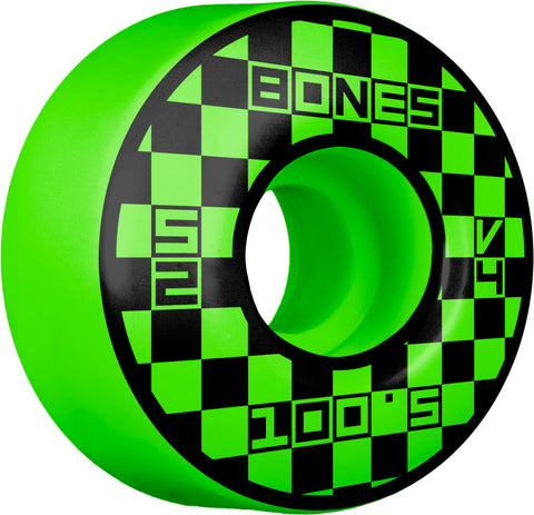 Bones Wheels 100's Originals Block Party V4 Wide 100A 52MM Green