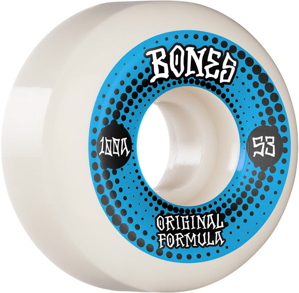 Bones Wheels 100's Originals V5 Sidecut 100A 53MM white/blue