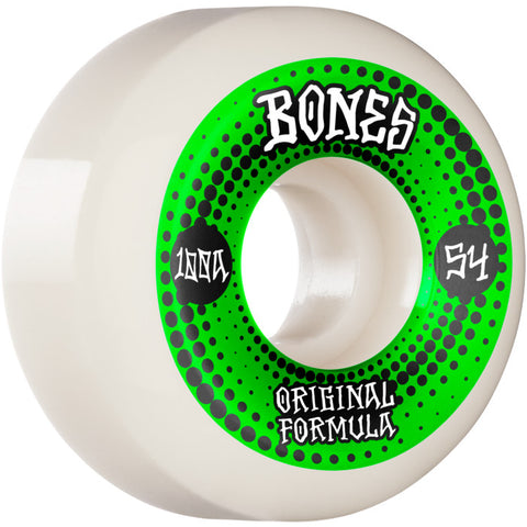 Bones Wheels 100's Originals V5 Sidecut 100A 54MM white/green