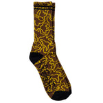 Krooked Sock Multi Birds brown black