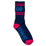 Krooked Sock Eyes navy blue magenta