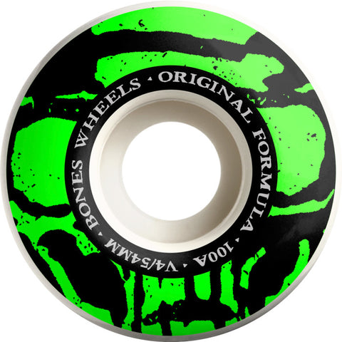 Bones Wheels Originals Mummy Skulls V4 Wide 100A 54mm white