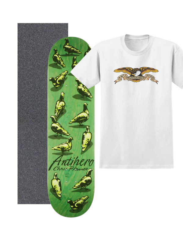 Antihero Deck Pfanner Dawn Of The Pigeon 8.25 + Antihero T-Shirt Eagle White