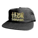 Heroin Skateboards Script Nylon Snapback Black/Gold