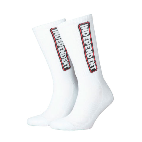 Independent Bar Logo Sock White