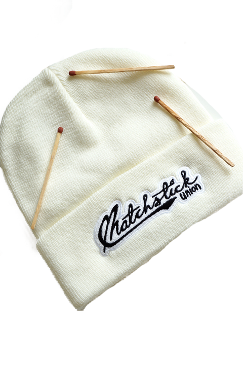 Matchstick Union Lace Embroidery Beanie Off-White