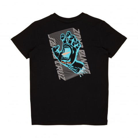 Santa Cruz Youth T-Shirt Split Strip Hand Black
