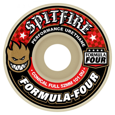 Spitfire Formula Four Wheels Conical Full 101DU (Red) 53 MM