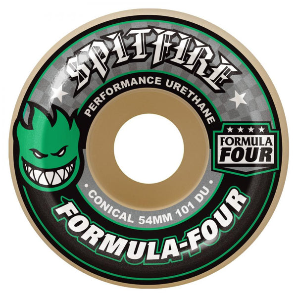 Spitfire Wheels Formula Four Conical 101D (Green) 54MM