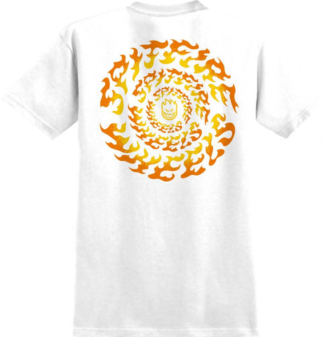 Spitfire T-Shirt Torched Script White/Yellow/Orange