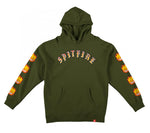 Spitfire Hoody Old E Bighead Fill Sleeve Army/Red & Yellow