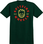 Spitfire T Shirt Bighead Classic Forrest Green/Red & Yellow