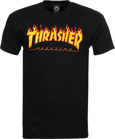 Thrasher T-Shirt Flame Logo Black